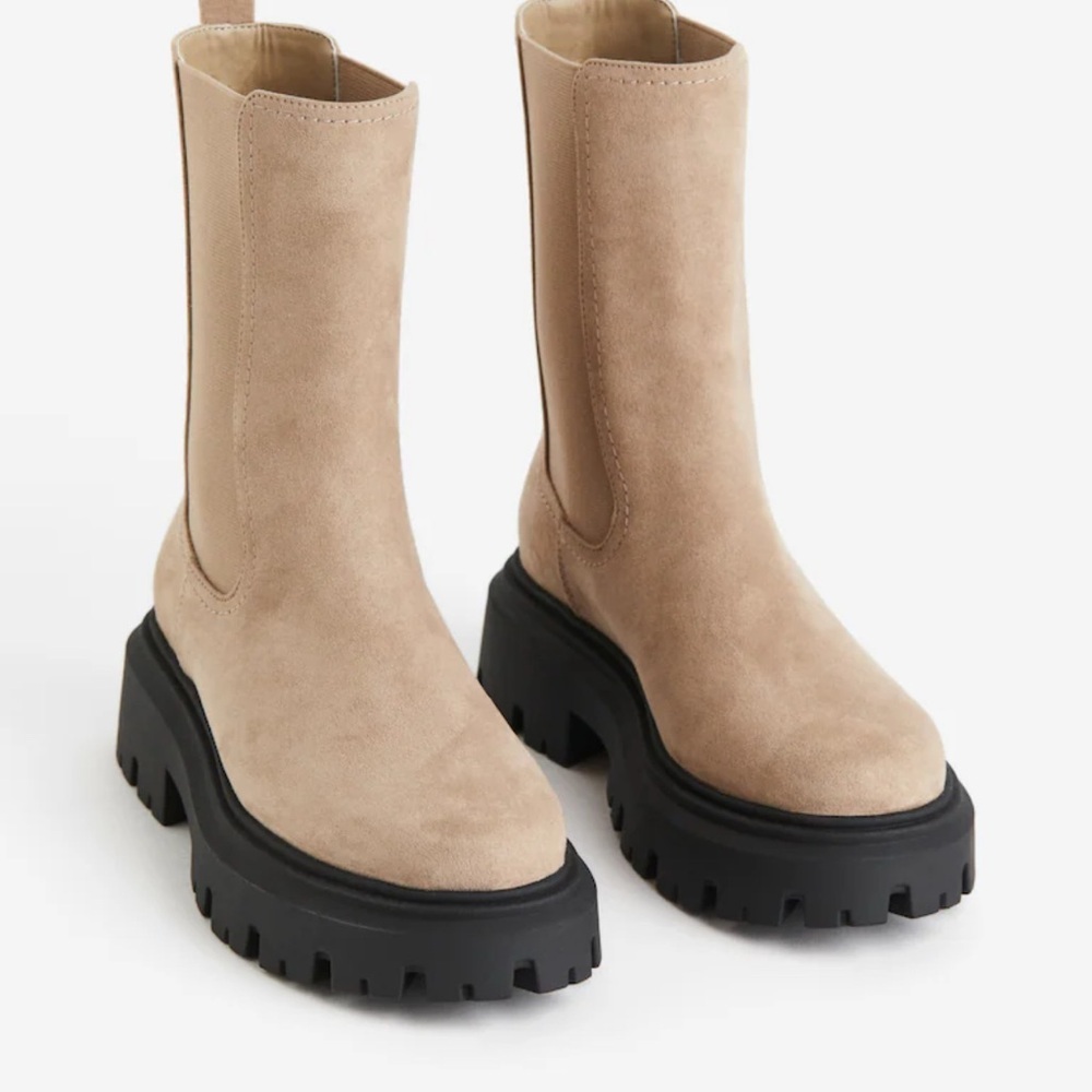 Tan Suede Chunky Chelsea Women's Boots